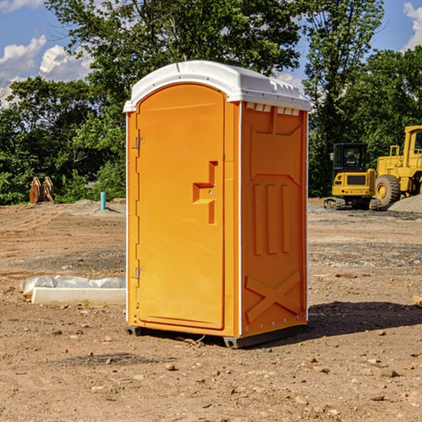 how often are the portable toilets cleaned and serviced during a rental period in Brook